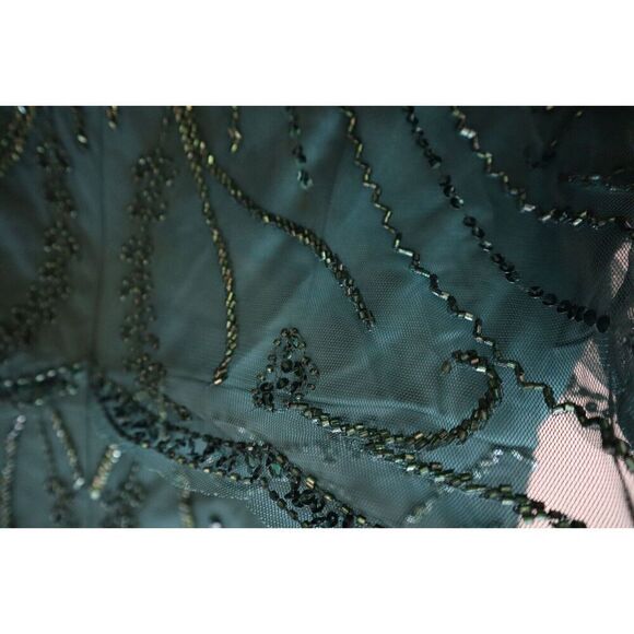 Adrianna Papell Women's Sz 6 Green Beaded Knee-Length Cocktail Party Dress - Picture 8 of 10